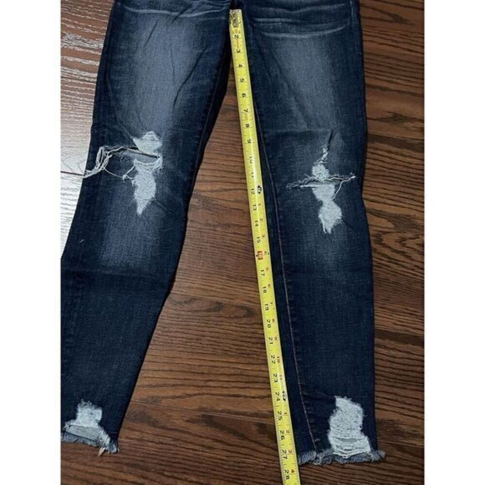 Madewell Skinny Jeans Women 26 Blue Excellent Distressed High Rise Raw Hem - Picture 9 of 9